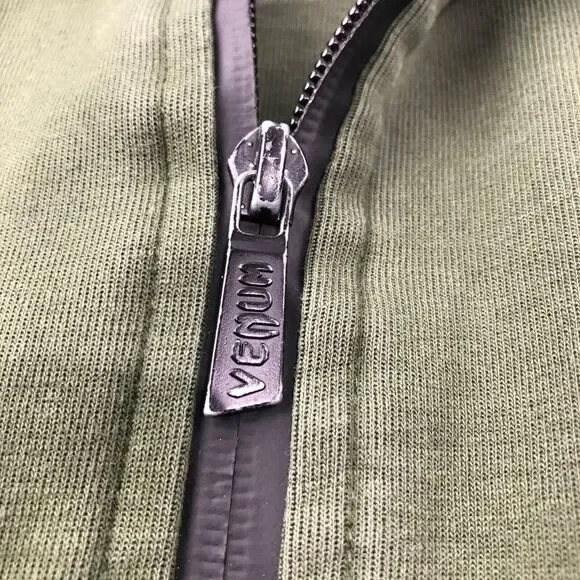 Venum Hoodie Sweatshirt Mens Small Green Full Zip MMA Fighting Training * - Picture 11 of 14